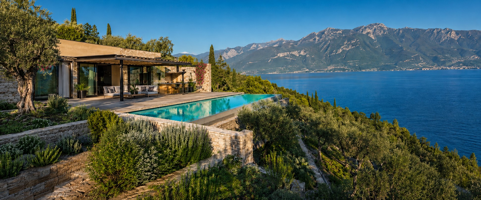 Moderne Villa mit Infinity-Pool, Gardasee